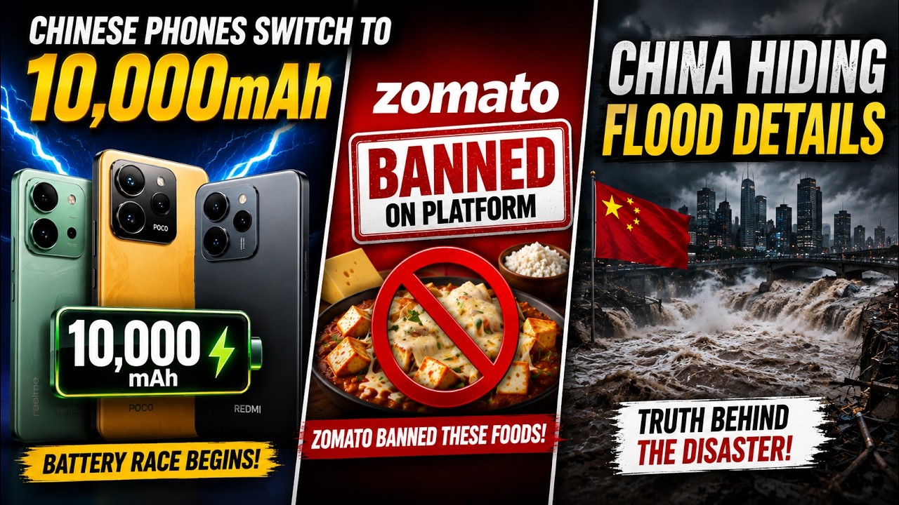 Chinese Phones Switch to 10,000mAh, Zomato Banned Foods & China Hiding Flood Details