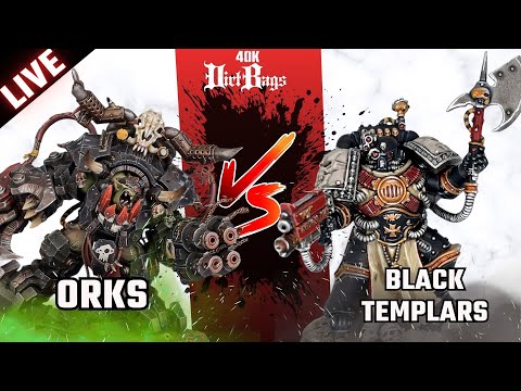 Orks vs Black Templars LIVE! | 40k Battle Report | Warhammer 40k