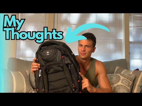 Swissdigital Design Laptop Backpack with USB Charging Port, Travel Backpack Fits 15.6 inches Computer, 31L College School Backpack for Men, Blue/Black | SD803-12 video review thumbnail