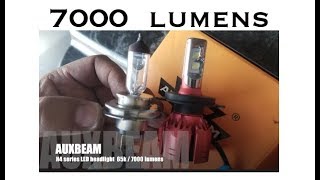15% discount code! Auxbeam 7000 lumen LED headlight upgrade &amp; 12&quot; light bar