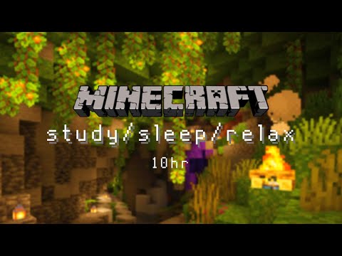 Minecraft relaxing music - Lush cave Ambience - sounds to study and relax to