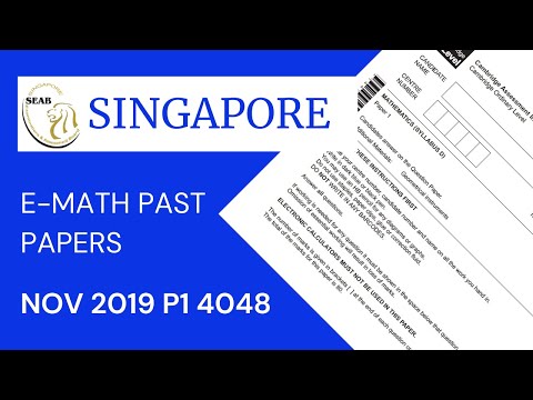 Singapore O-Level EMATH October November 2019 Paper 1 4048/1