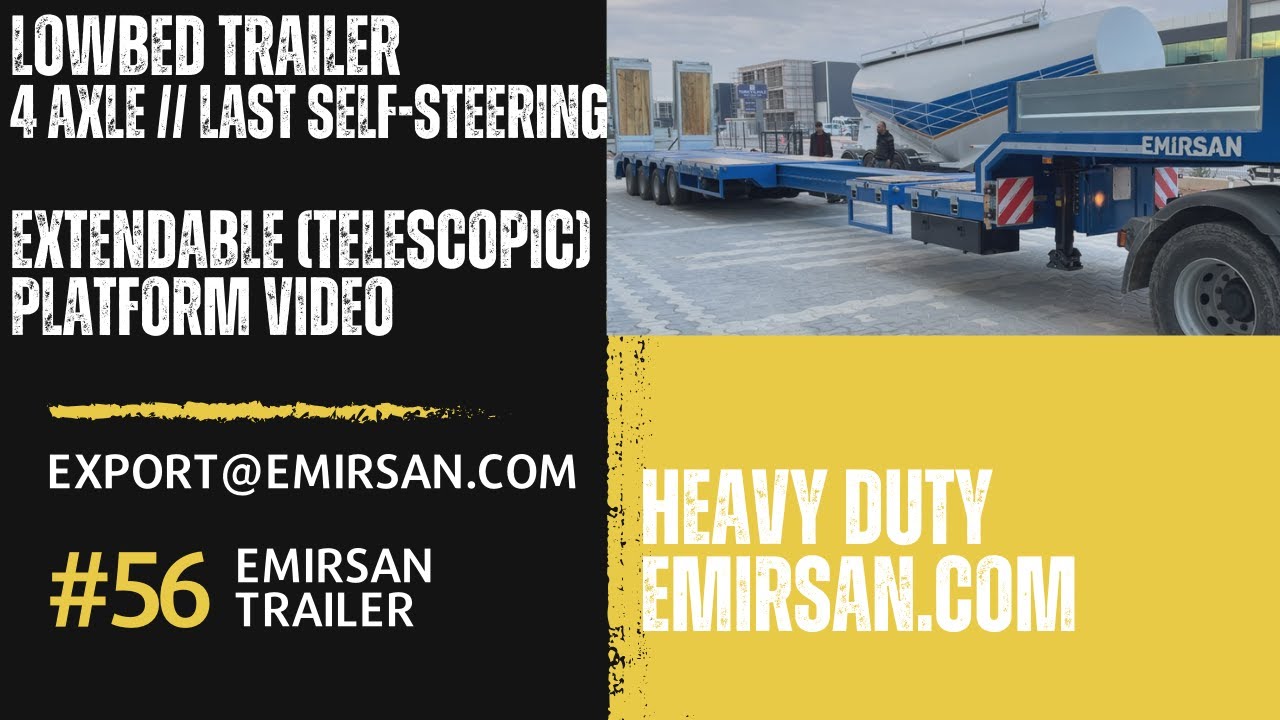 Extendable Platform — Self Steering Axle Lowbed Semi Trailer