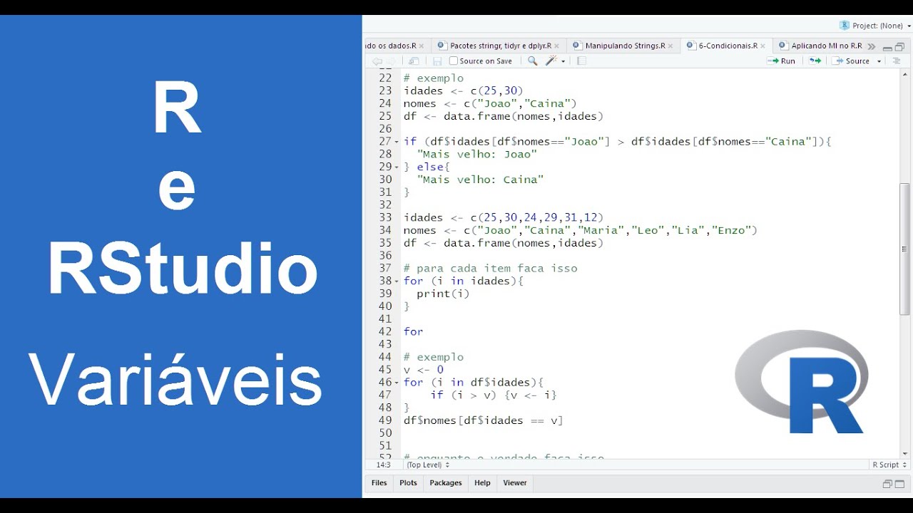 Conhecendo o R e RStudio - Variáveis (Curso para iniciantes - Aula 3)