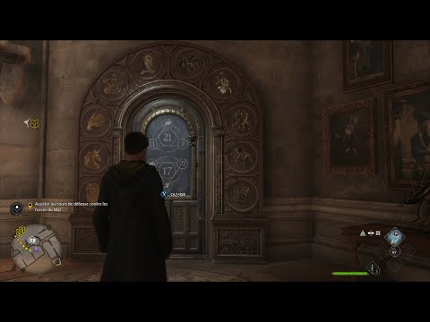 Comment ouvrir porte a code Hogwarts legacy Enigme Hall centrale logo animal harry potter