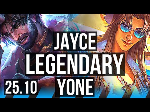 JAYCE vs YONE (MID) | 8 solo kills, 14/2/9, Legendary, 500+ games | KR Challenger | 25.10