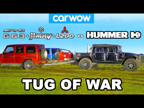 Hummer H1 vs G63 + Jimny + L200: TUG OF WAR!