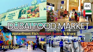 Dubai Fish Market Tour! Fresh Seafood, Meat, Spices, Fruits, Vegetables | Waterfront Diera 4K 🇦🇪