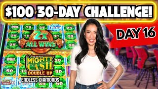 BIG WIN on MIGHTY CASH Slot Machine on DAY 16 of 30-Day Challenge at the casino!