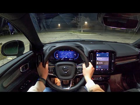 2022 Volvo XC40 Recharge - POV Night Drive (Binaural Audio)