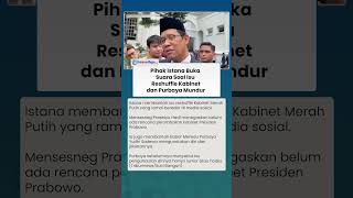 Pihak Istana Buka Suara Soal Isu Reshuffle Kabinet dan Purbaya Mundur