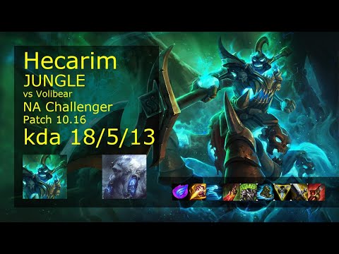 Hecarim vs Volibear Jungle - NA Challenger 18/5/13 Patch 10.16 Gameplay