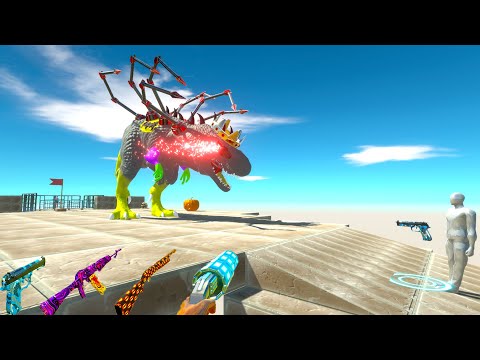 FPS AVATAR vs DINOSAURS RESCUE MISSION DEATH CLIMB - Animal Revolt Battle Simulator