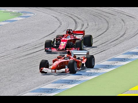 Ferrari F1 2018 vs Ferrari F1 2004 - Hockenheimring