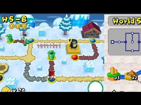 World 5-B | Secret Exit to the Pipe | New Super Mario Bros DS