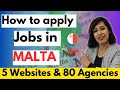 How To Apply For JOBS In MALTA Easily? | Step By Step Complete Process With Demo | Job +Agencies