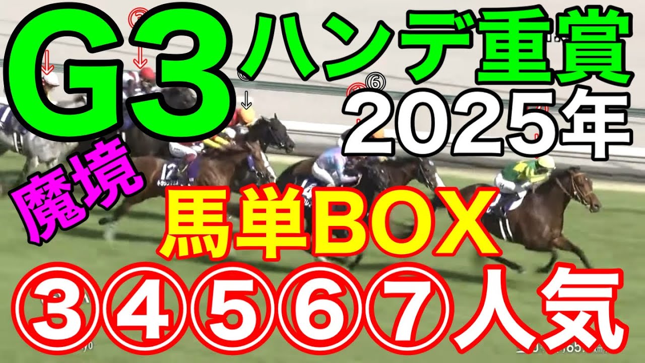 【競馬検証】G3ハンデ重賞で荒れ狙い！人気馬はずしの馬単BOX！③④⑤⑥⑦人気
