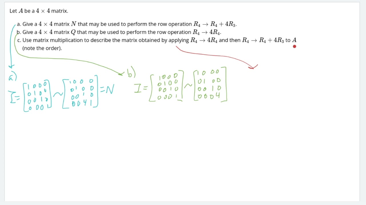 MX2 - Row operations as matrix multiplication