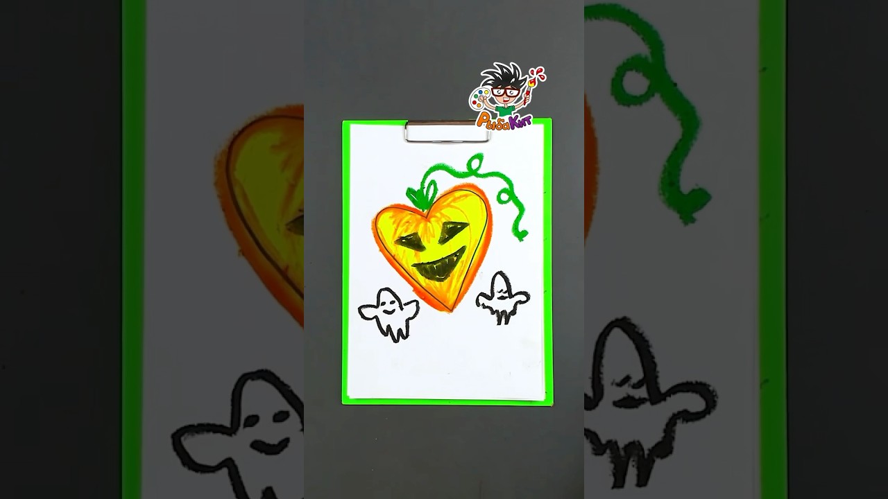 Сердечко на Хэллоуин Тыковка 🎃 #рыбакит #простыерисунки ￼