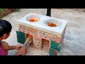 Building Simple Outdoor Smokeless Firewood Stove DIY Traditional Firewood Stove