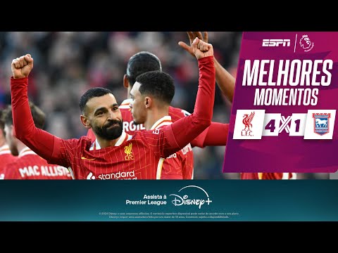 Gols e lances de Liverpool x Ipswich Town
