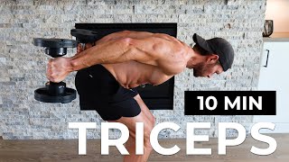 10 Minute Tricep Workout at Home with Dumbbells & Bodyweight