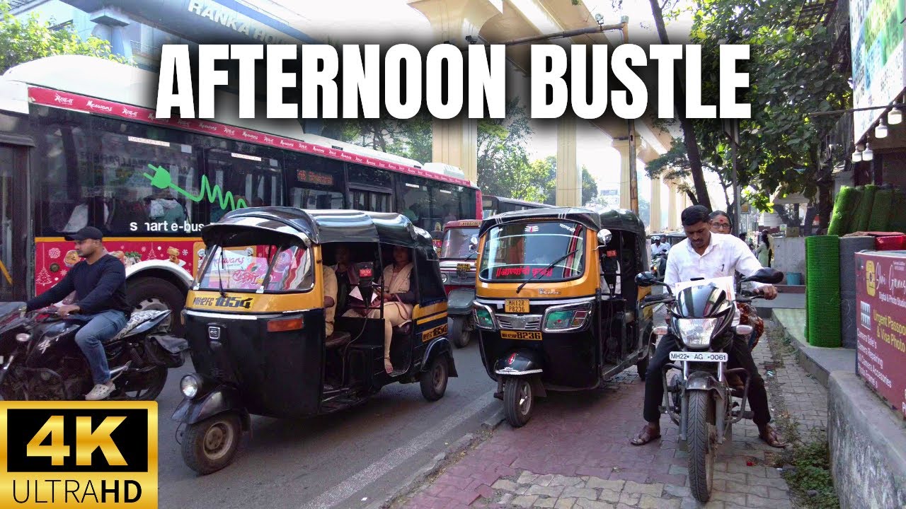 Immersive street-level walking tour through Pune, India, showcasing authentic urban landscapes, local architecture, and the vibrant atmosphere of the city's neighborhoods