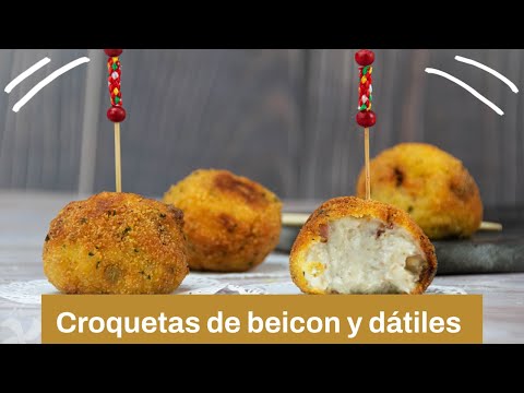 Croquetas de beicon y dátiles