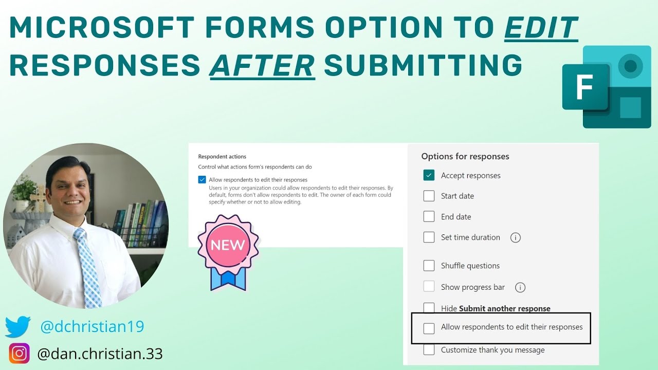 Microsoft Forms Option to Edit Responses After Submitting