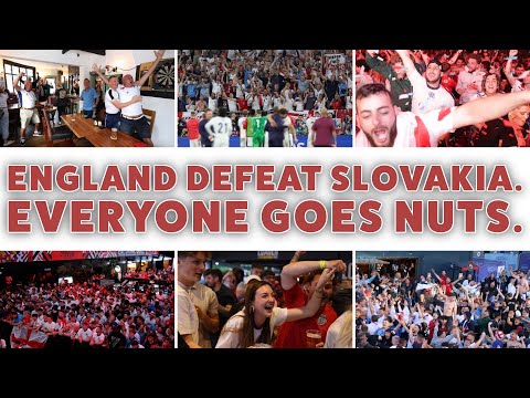 England Defeat Slovakia. Everyone Goes Nuts. (Insane Fan Reactions Set to Epic Music)