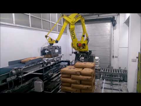 Robotic Bag Palletiser for Palletising 25 and 50 kg Bags Simultaneously