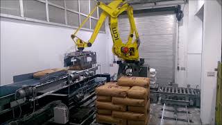 Robotic Bag Palletiser for Palletising 25 and 50 kg Bags Simultaneously