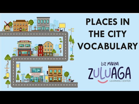 Places in the city (vocabulary) for kids.