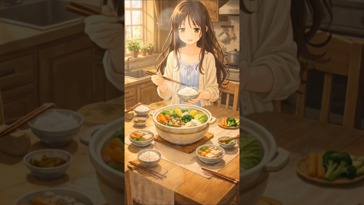 Cozy Ghibli Hotpot ASMR🍲🍄✨||#anime#aianimation#ghibli#ai#viralshorts#peaceful#short#asmr#newyoutuber
