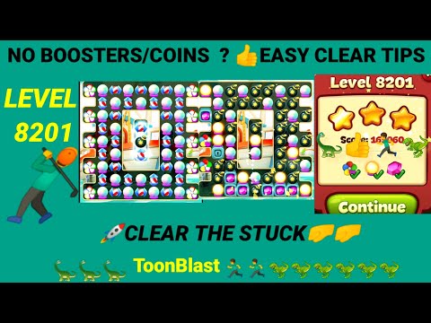 Toon Blast Level 8201 👍No Boosters 3⭐⭐⭐🦖🦖