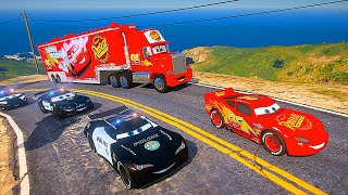 Lightning McQueen VS Police Cars - Car Sheriff Jackson Storm Lamborghini - Hot pursuit Police Chase