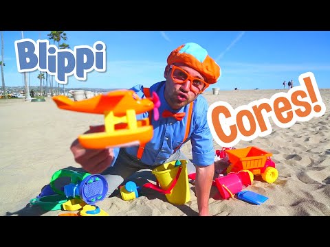 BLIPPI em Português - Aprendendo Cores e Números na Praia | Aprender Sobre Sombeiros