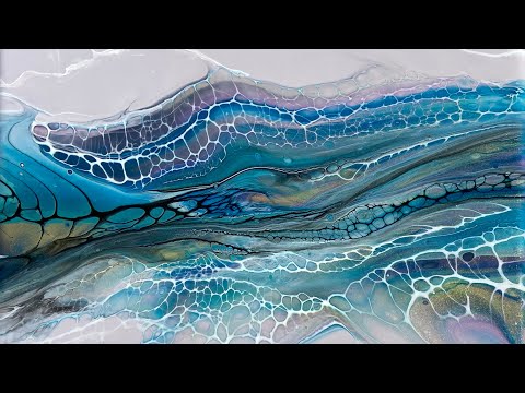 Bloom Swipe on double pillow; fluid art; bloom swipe technique; abstract art