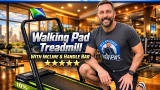 HADMAX Walking Pad Treadmill with Incline and Adjustable Handle Bar p