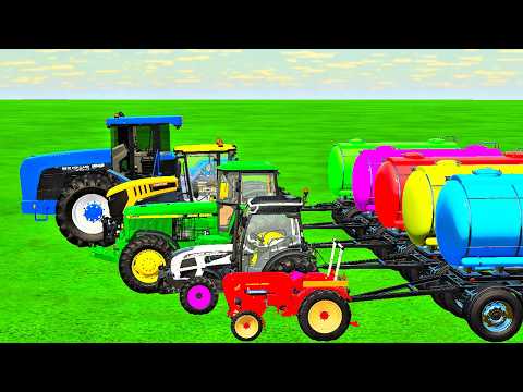 Tiny to GIANT Tractors and SUPER TRAILER VS HARD MUDDY PARKOUR with TANGKER | FS22 #3