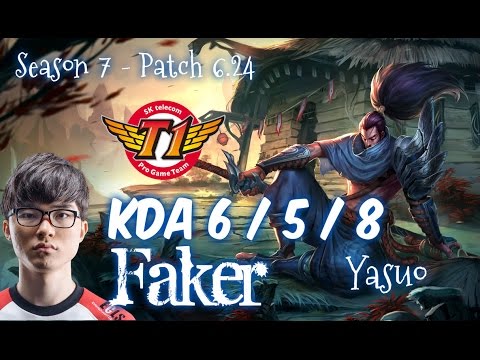 SKT T1 Faker YASUO vs LeBlanc Mid - Patch 6.24 KR Ranked