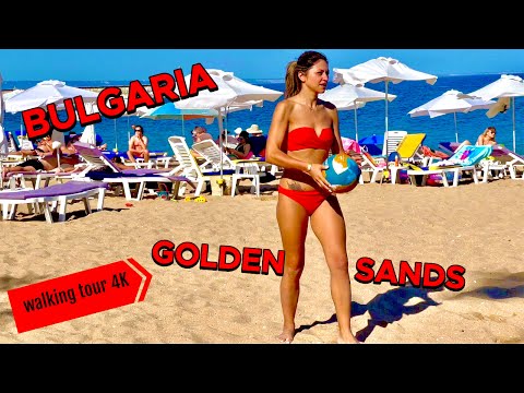 Bulgaria🇧🇬GOLDEN SANDS resort on the Black Sea beach walking tour 4K