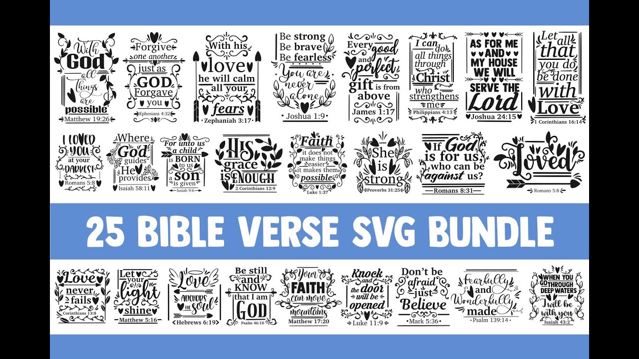 Bible verse svg bundle christian blessed religious quotes sayings Jesus believe