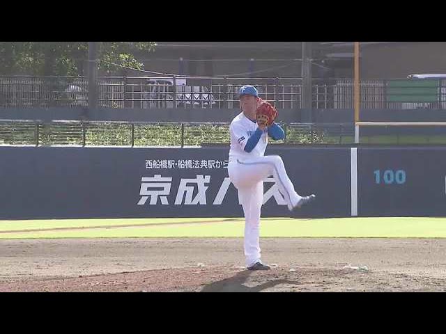 【ファーム】空振り三振!! ファイターズ・北浦竜次 この回を3者凡退に抑える好投!! 2022年8月31日  北海道日本ハムファイターズ 対 読売ジャイアンツ