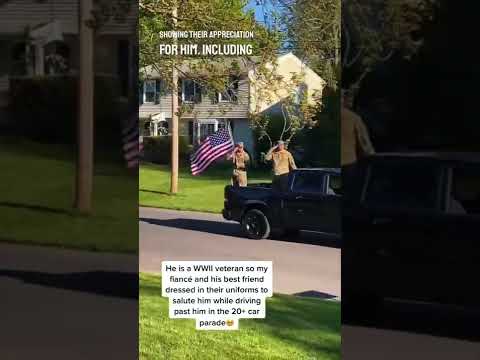 This WW2 veteran turned 100 years old and his city showed him their appreciation 👏🇺🇸