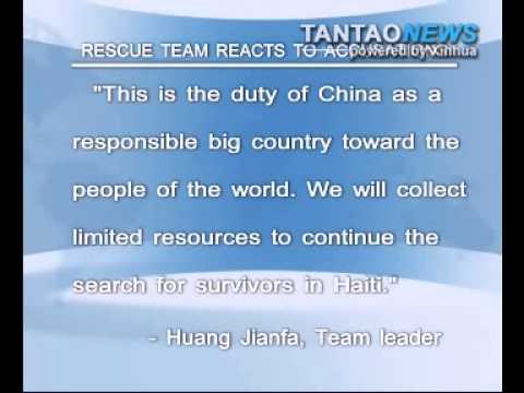 China Reacts to Rescue Team Reacts to Accusations on Haiti