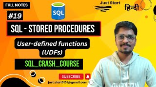 Download the video "#19 SQL -Stored Procedures & User-defined functions (Hindi) #programming #coding"