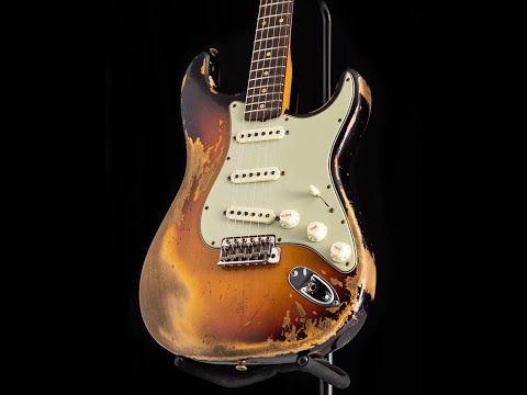 Lovely Fender Custom Shop Dual Mag II Heavy Relic Stratocaster in Faded Aged 3 Tone Sunburst finish