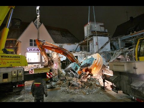 Unfall Bagger Schorndorf  Bergung 24.01.2017