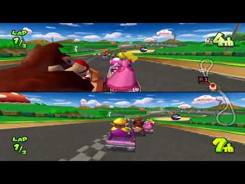 Mario Kart Double Dash Reverse - Bowser Jr. Vs. Birdo (2 Players Split Screen)